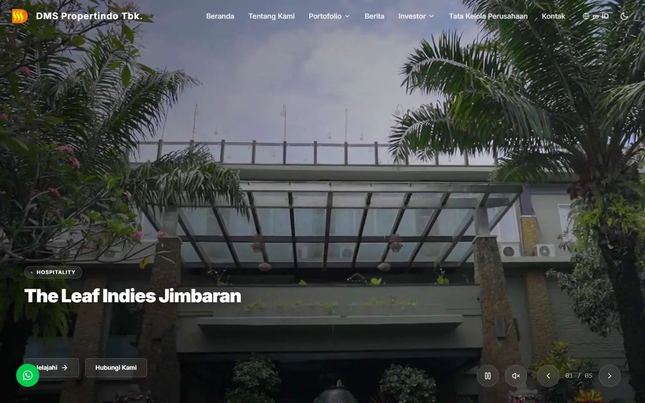 Tampilan website resmi DMS Propertindo (dmspropertindo.com)