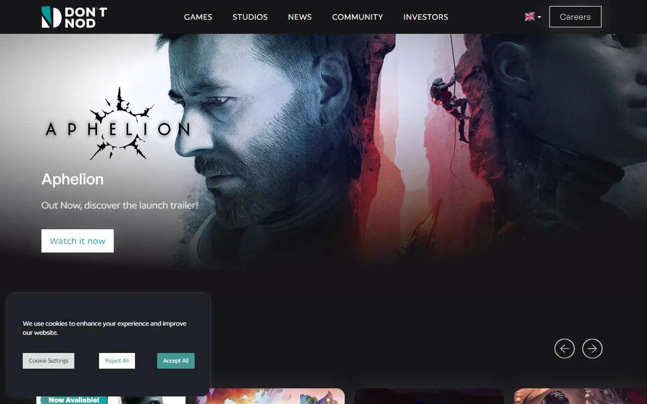 Tampilan website resmi Don’t Nod (dont-nod.com)