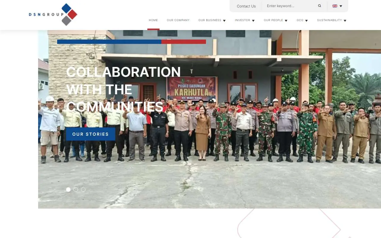 Tampilan website resmi Dharma Satya Nusantara (dsn.co.id)