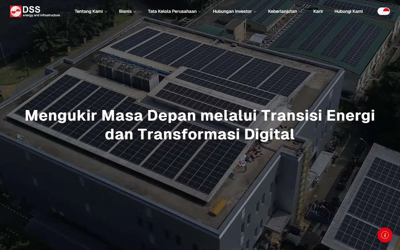 Tampilan website resmi Dian Swastatika Sentosa (dssa.co.id)