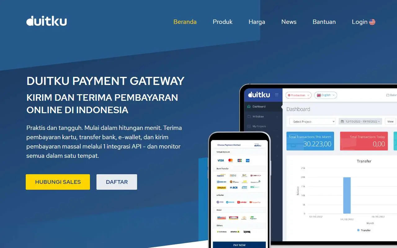 Tampilan website resmi Duitku (duitku.com)
