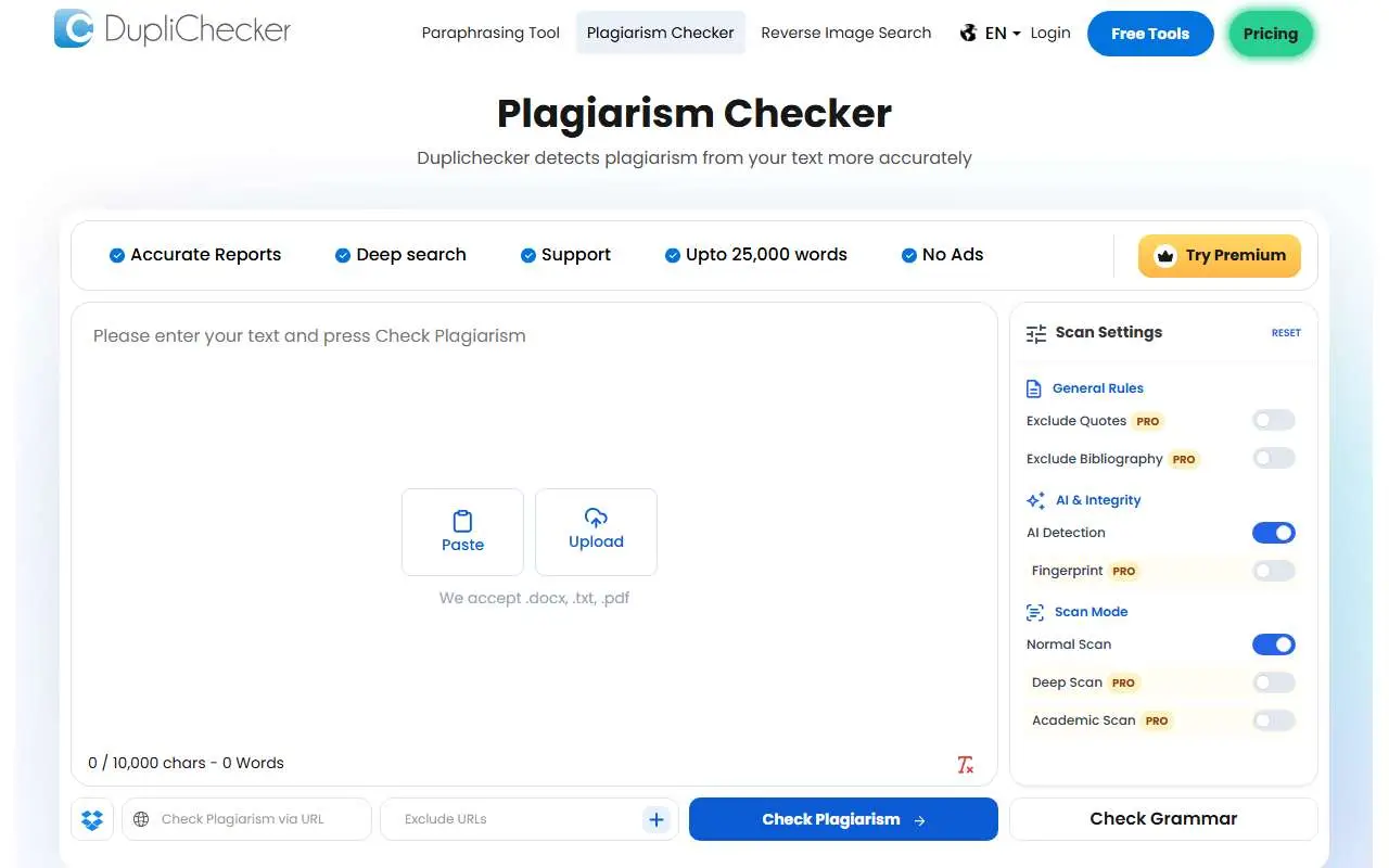Tampilan website resmi DupliChecker (duplichecker.com)