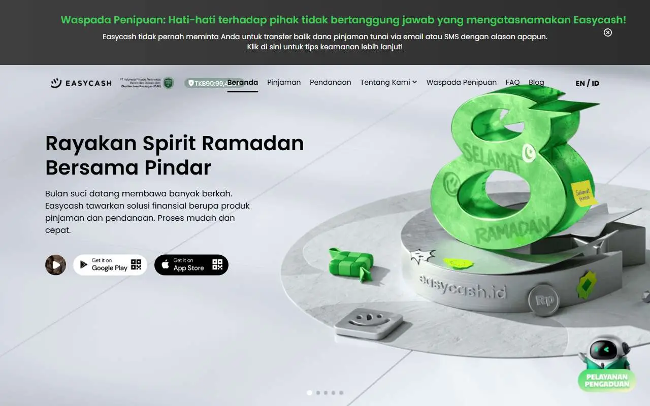 Tampilan website resmi EasyCash (easycash.id)