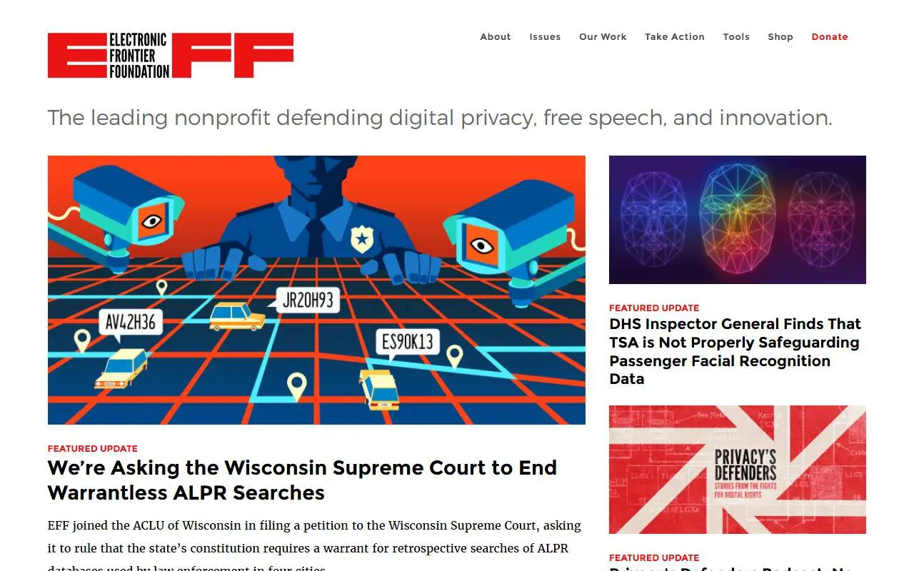 Tampilan website resmi Electronic Frontier Foundation (eff.org)