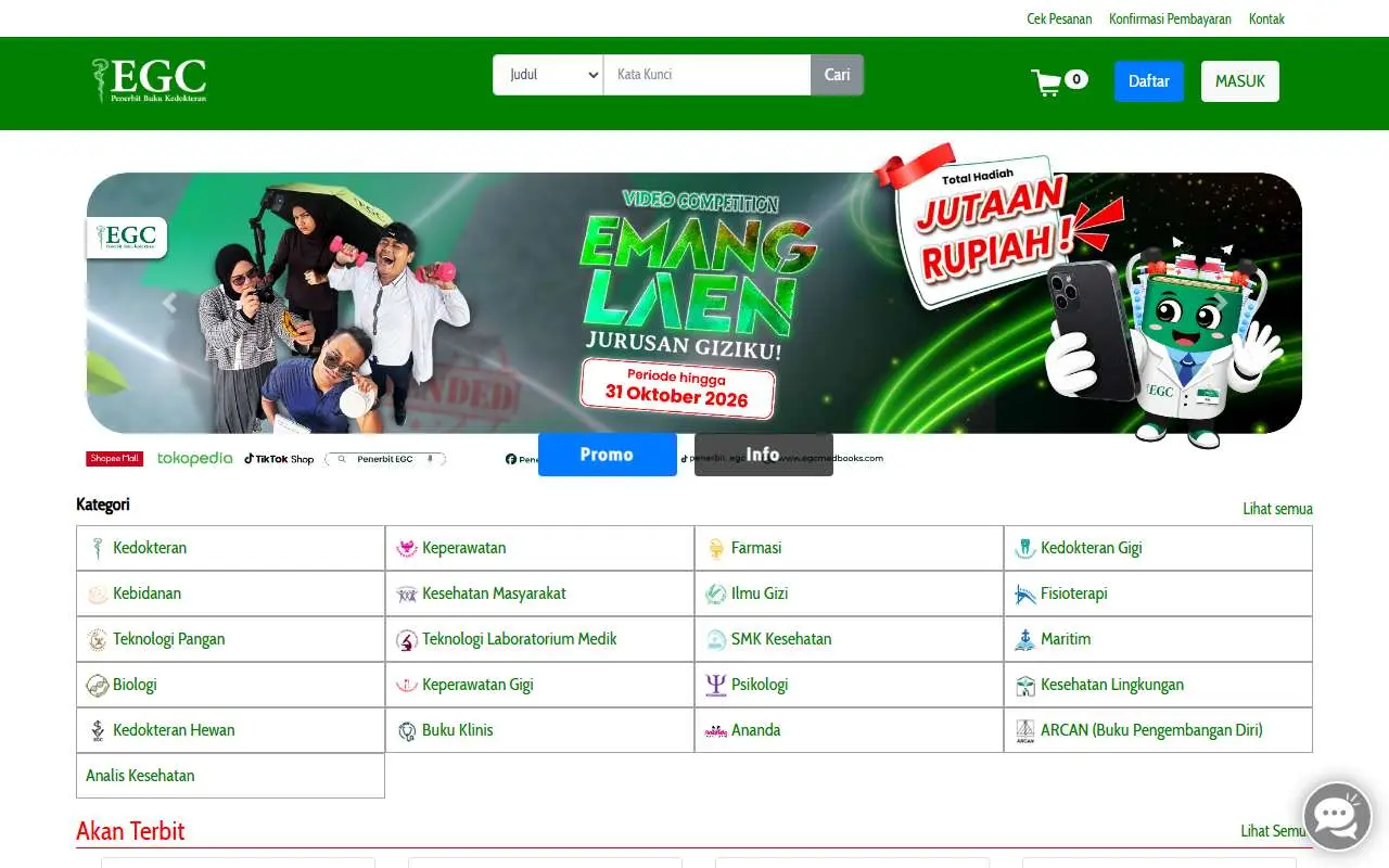 Tampilan website resmi EGC (egcmedbooks.com)