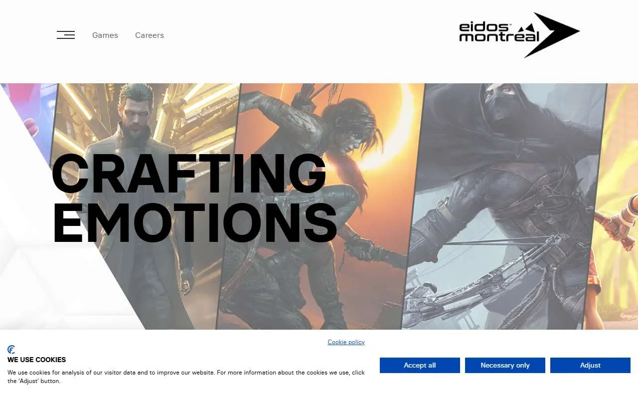 Tampilan website resmi Eidos Montreal (eidosmontreal.com)