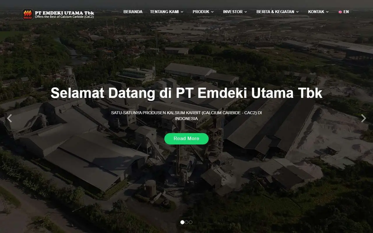 Tampilan website resmi Emdeki Utama (emdeki.co.id)