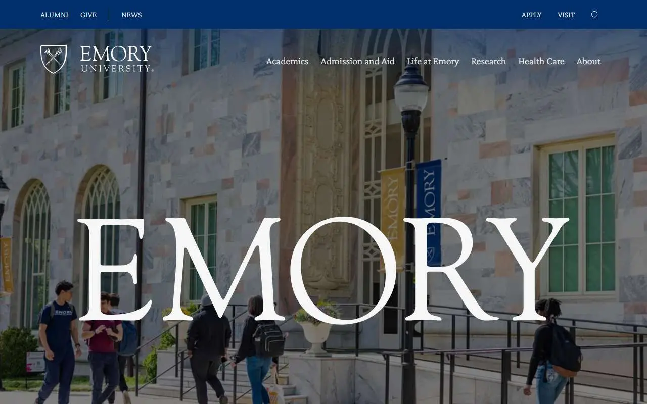 Tampilan website resmi Emory University (emory.edu)