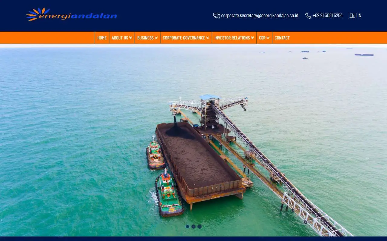 Tampilan website resmi Sumber Energi Andalan (energi-andalan.co.id)
