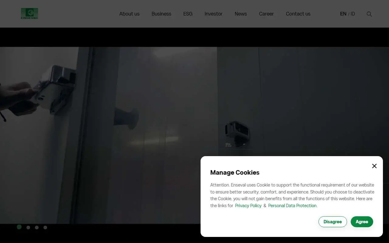 Tampilan website resmi Enseval Putra Megatrading (enseval.com)