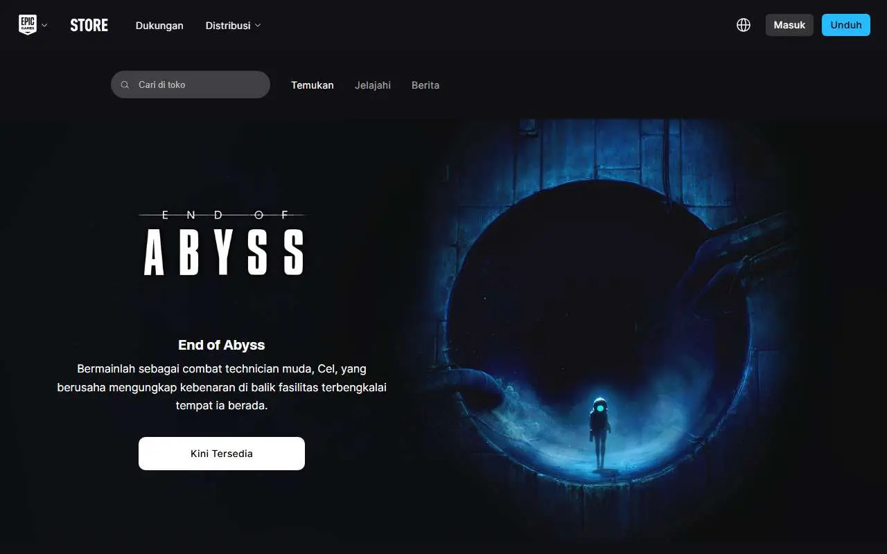 Tampilan website resmi Epic Games (epicgames.com)