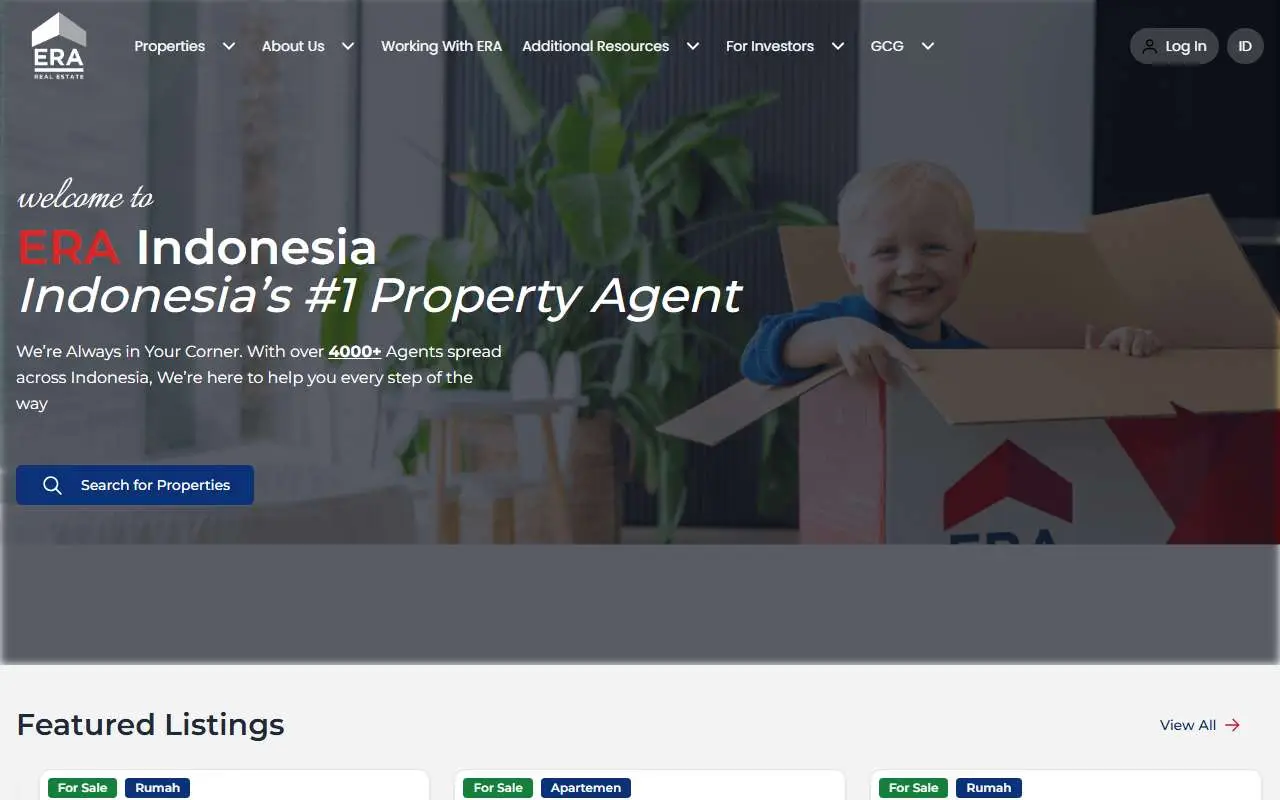Tampilan website resmi Era Graharealty (eraindonesia.com)
