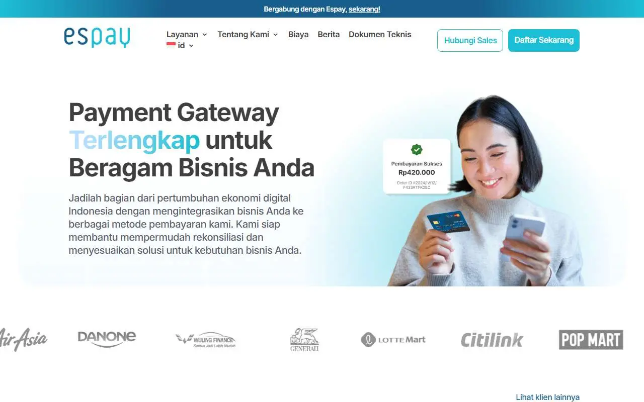 Tampilan website resmi Espay (espay.id)