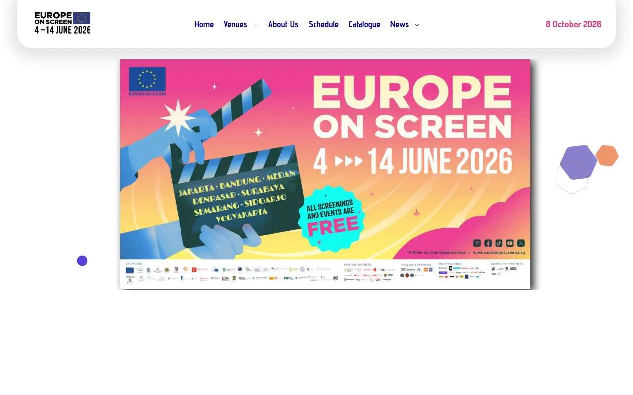 Tampilan website resmi Europe on Screen (europeonscreen.org)