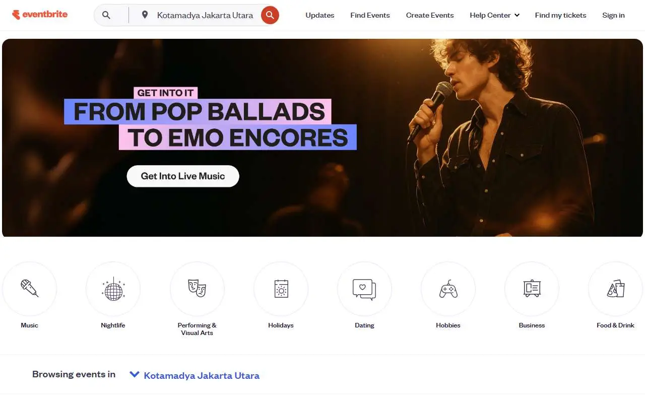 Tampilan website resmi Eventbrite (eventbrite.com)