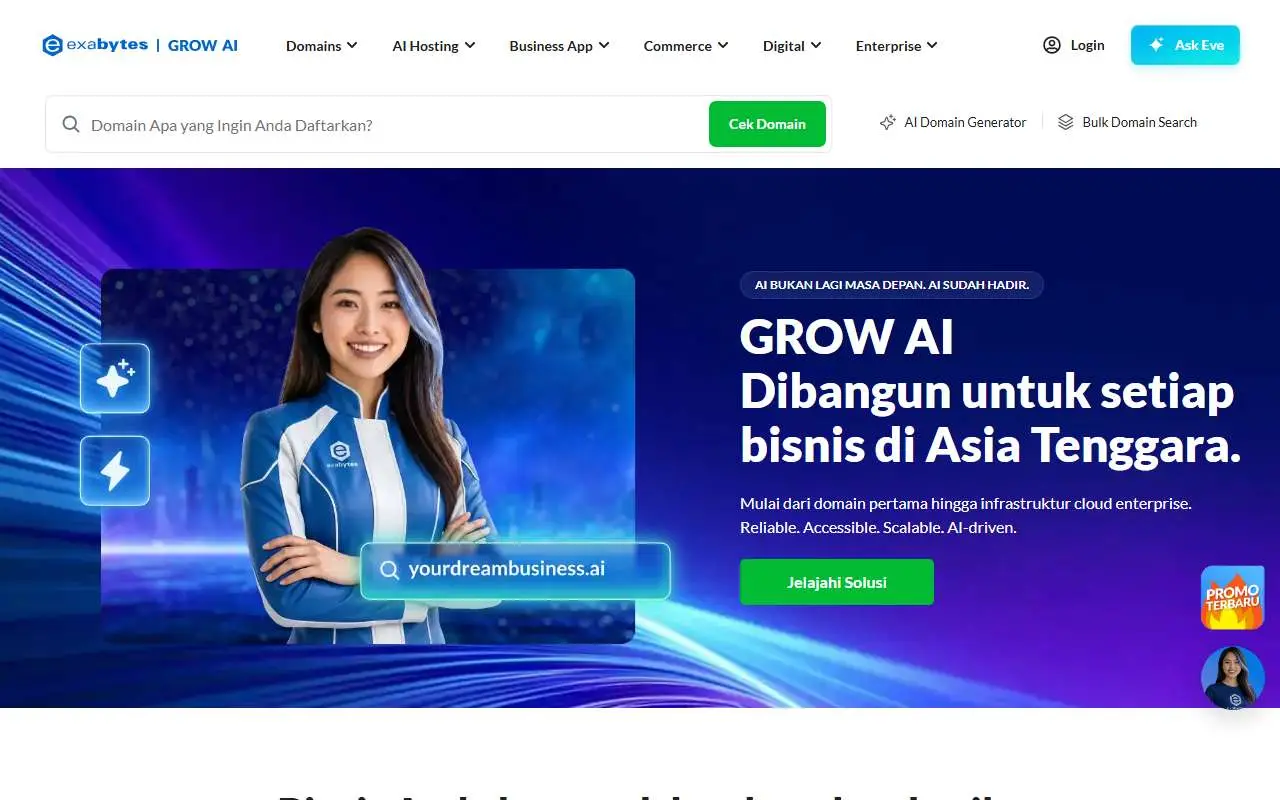 Tampilan website resmi Exabytes Indonesia (exabytes.co.id)