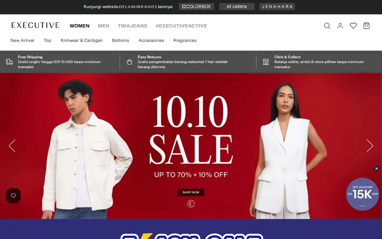 Tampilan website resmi Executive (executive.co.id)