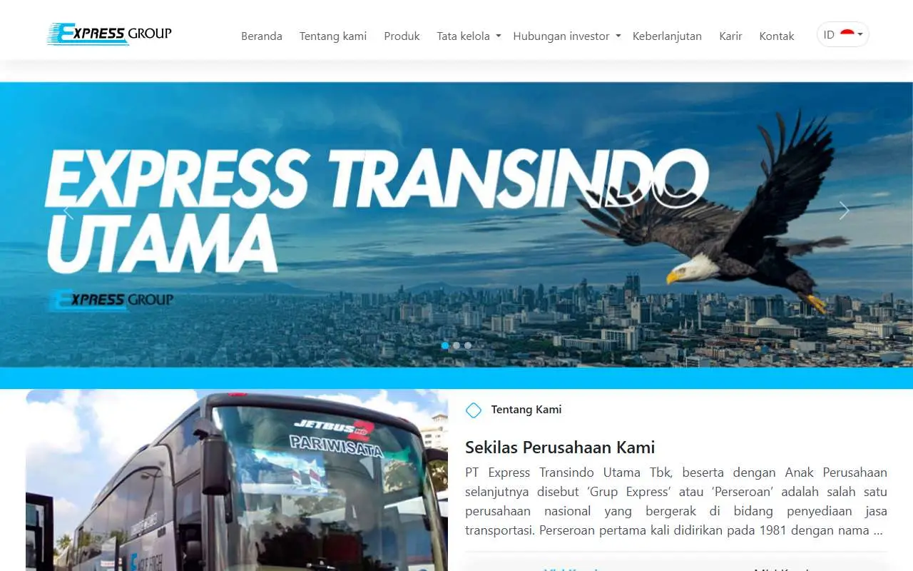 Tampilan website resmi Express Group (expressgroup.co.id)