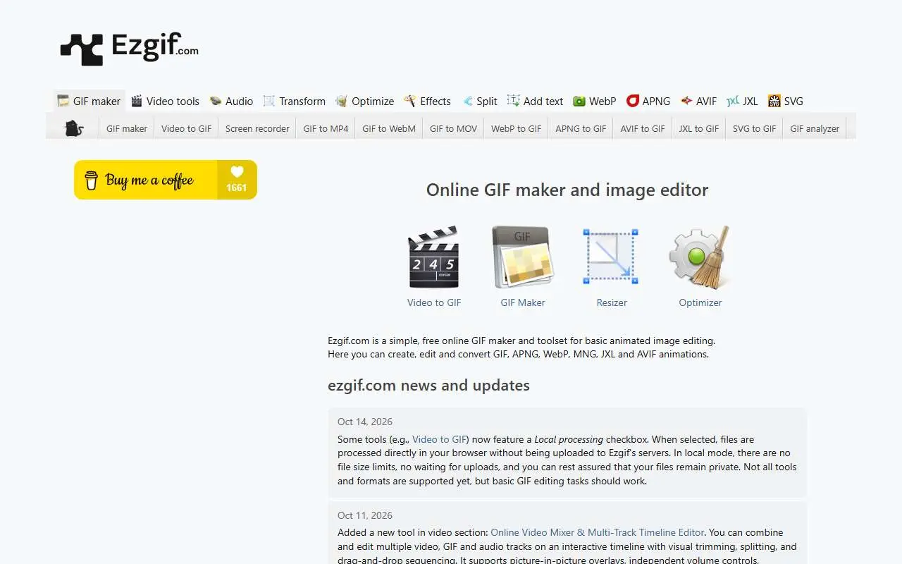 Tampilan website resmi Ezgif (ezgif.com)