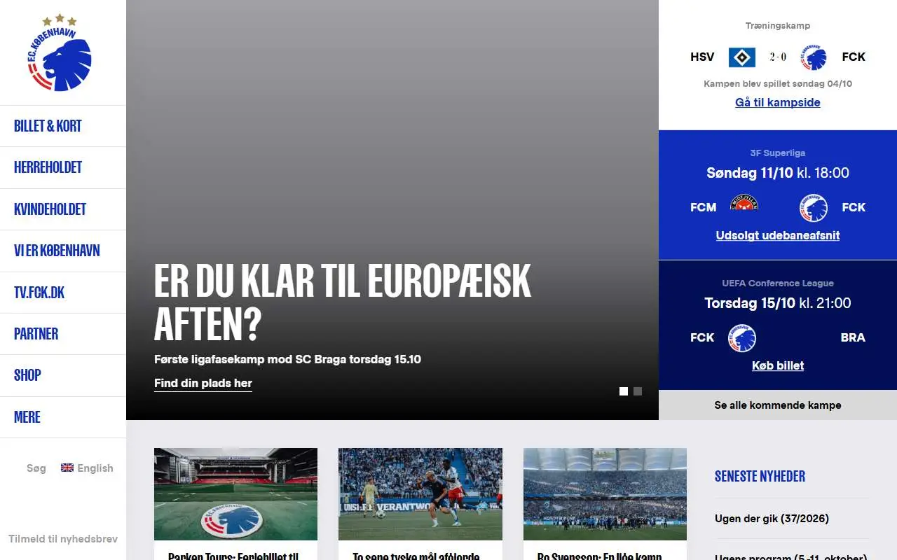 Tampilan website resmi FC Copenhagen (fck.dk)