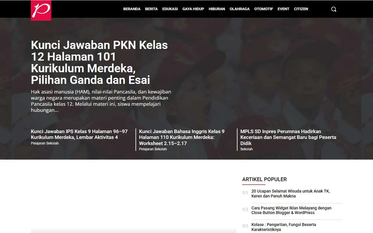 Tampilan website resmi Fajar Pendidikan (fajarpendidikan.co.id)