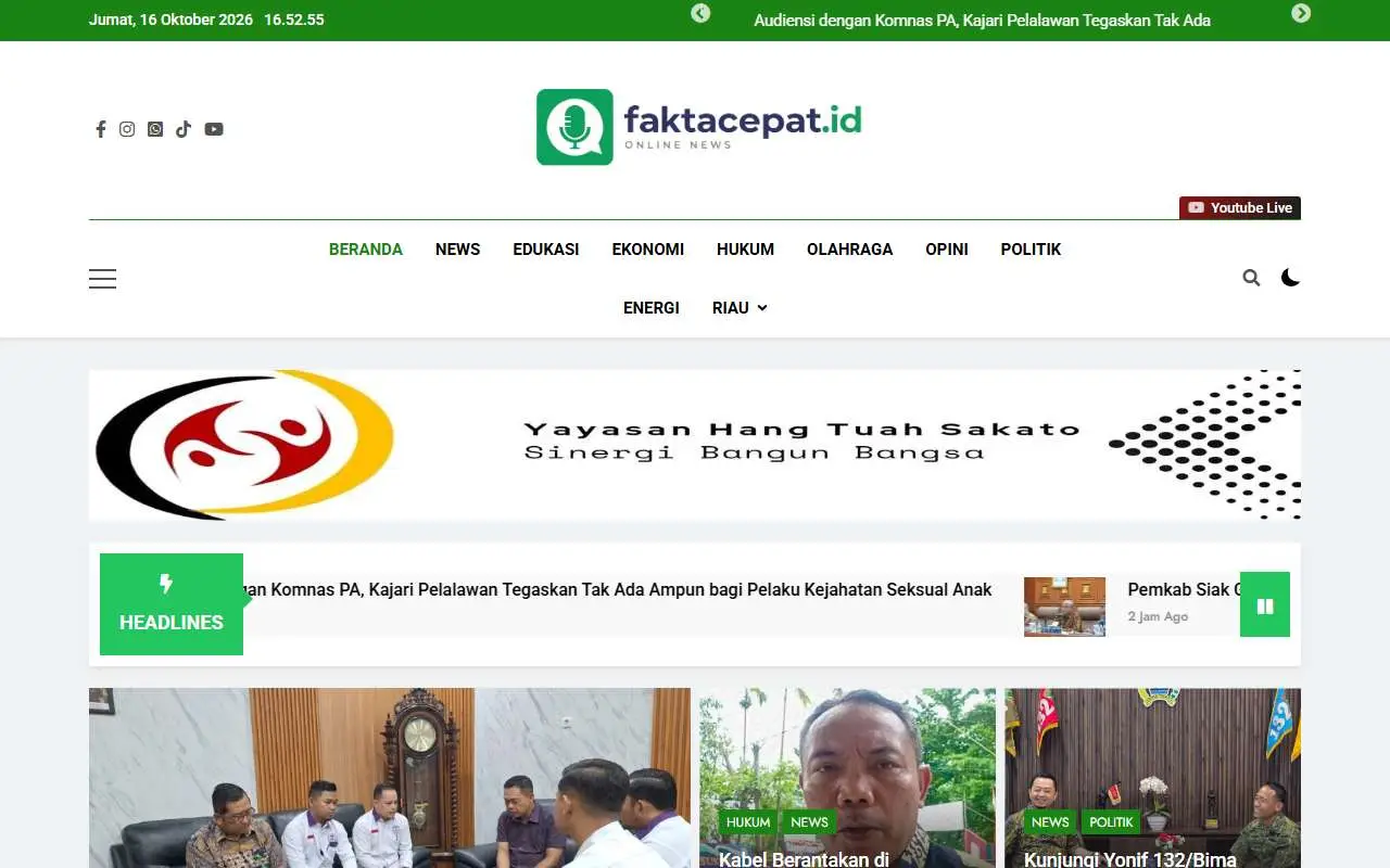 Tampilan website resmi Fakta Cepat (faktacepat.id)