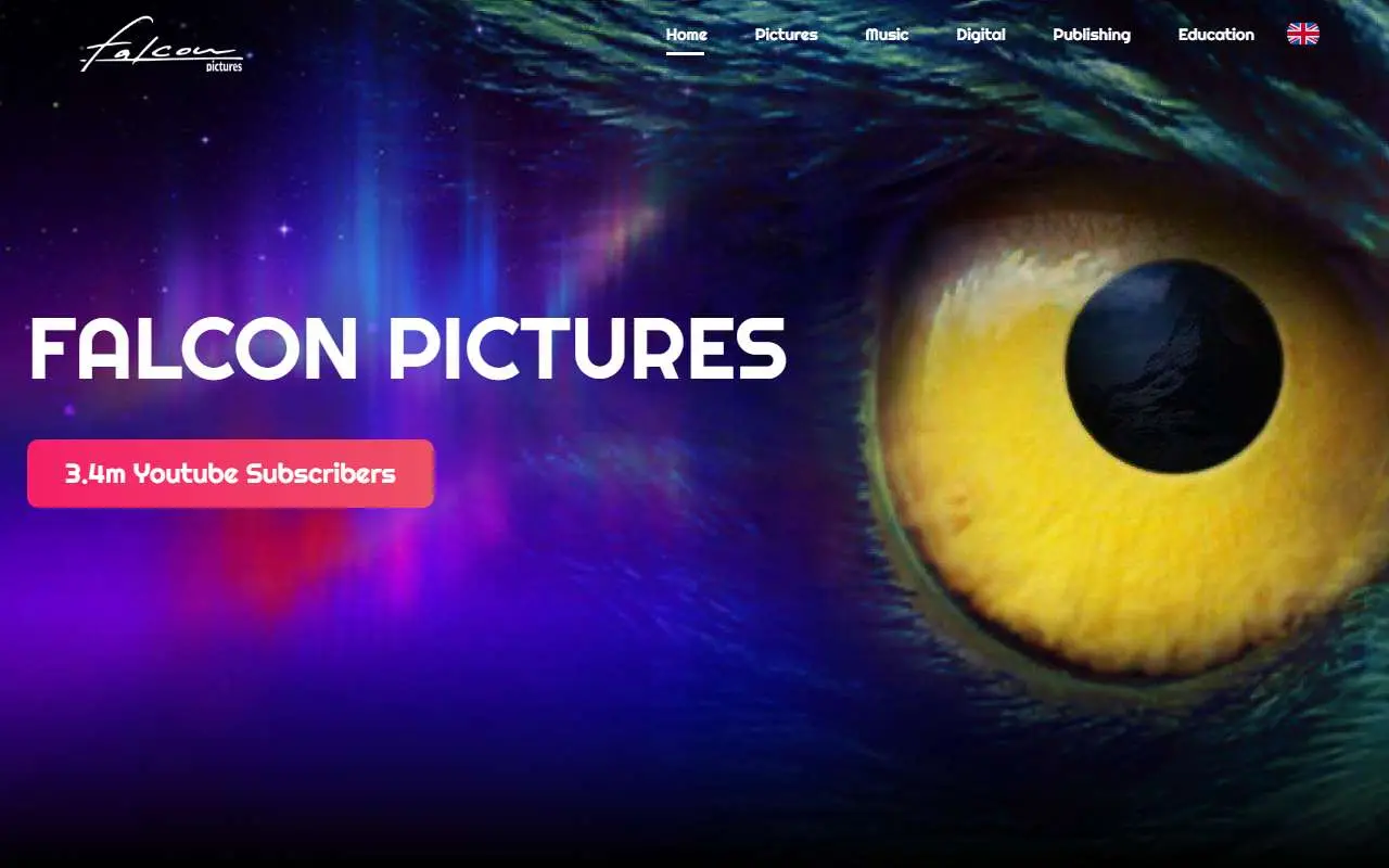 Tampilan website resmi Falcon Pictures (falcon.co.id)