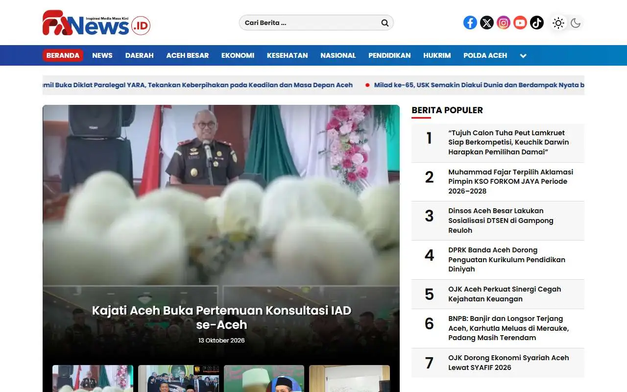 Tampilan website resmi Fanews (fanews.id)