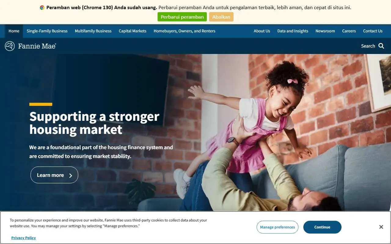 Tampilan website resmi Fannie Mae (fanniemae.com)