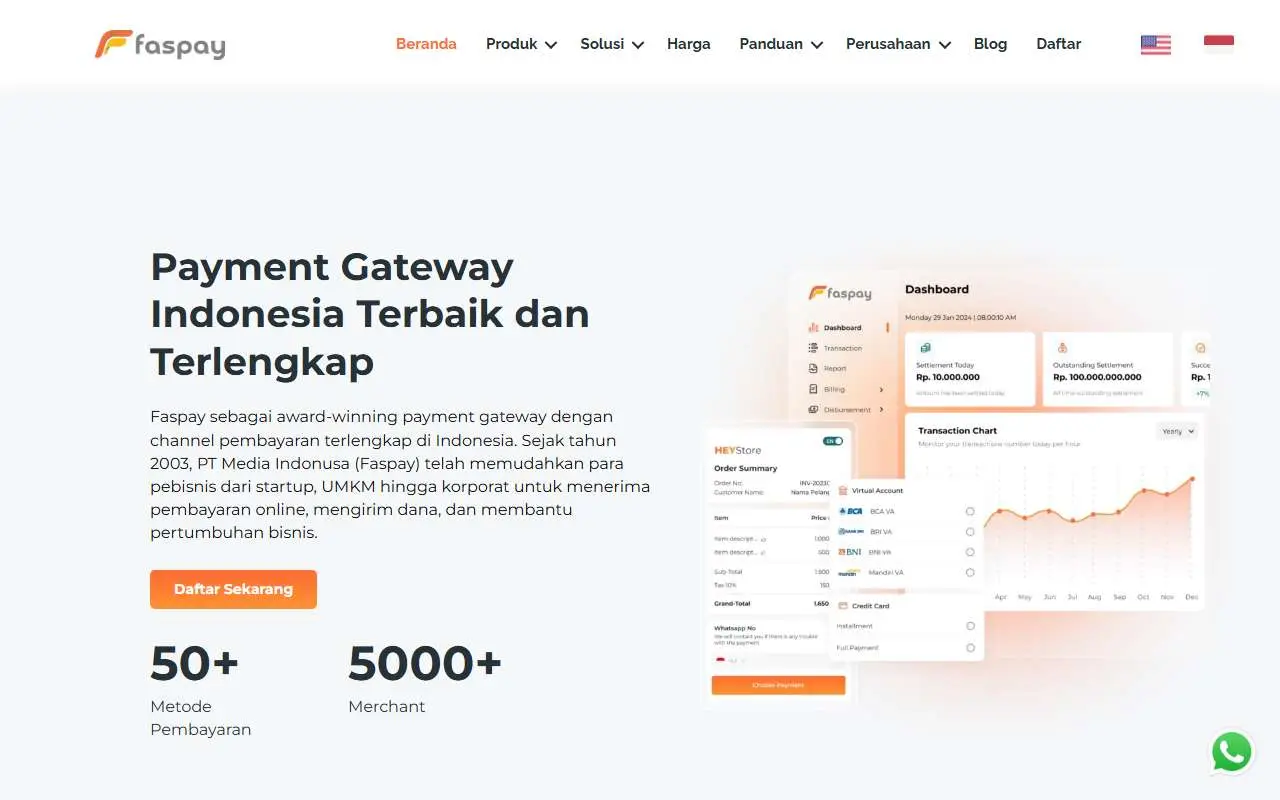 Tampilan website resmi Faspay (faspay.co.id)