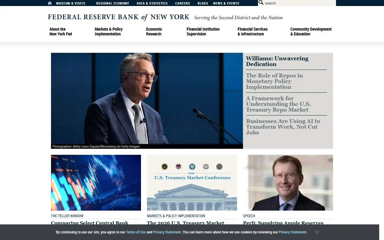 Tampilan website resmi Federal Reserve Bank of New York (newyorkfed.org)