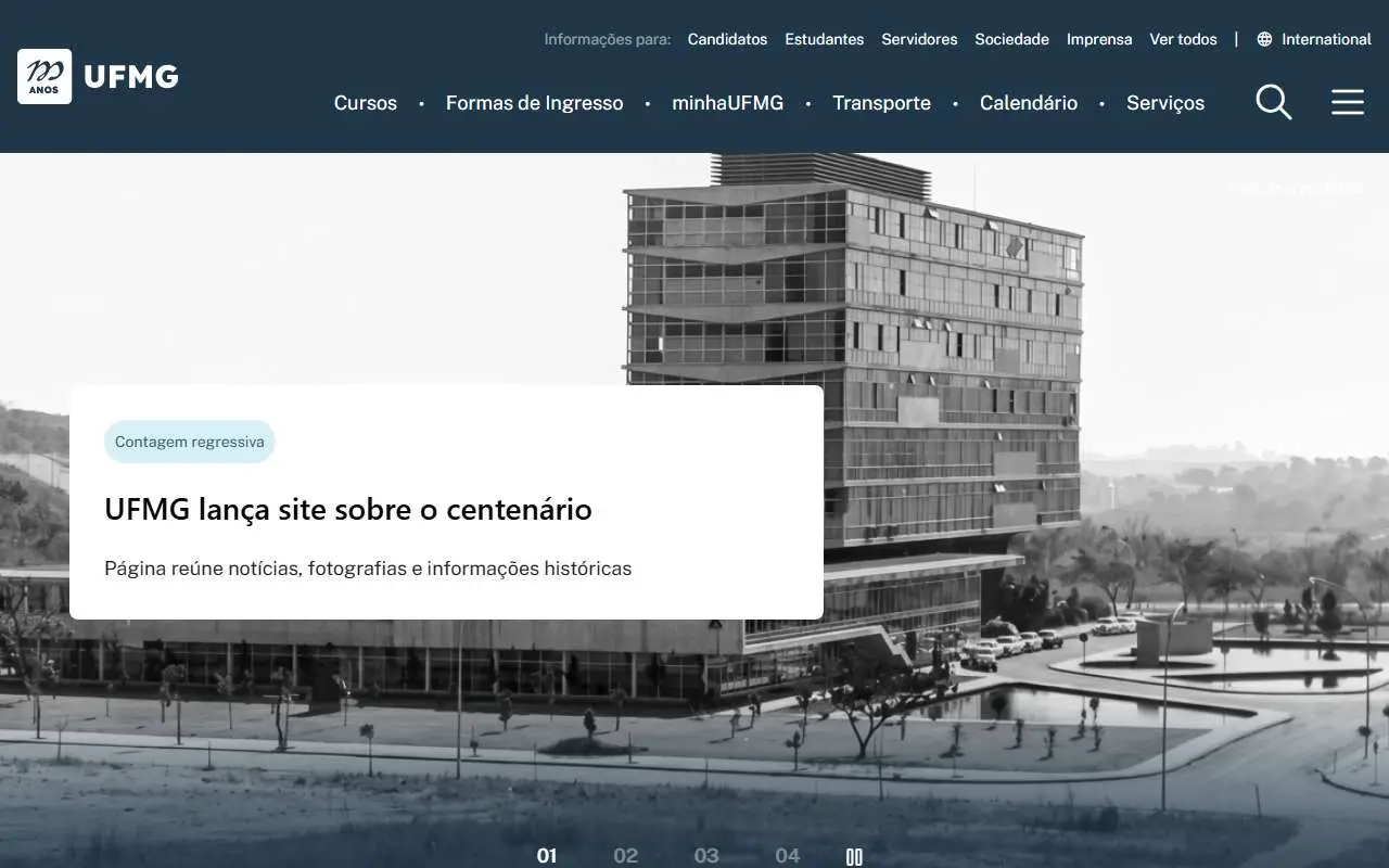Tampilan website resmi Federal University of Minas Gerais (ufmg.br)