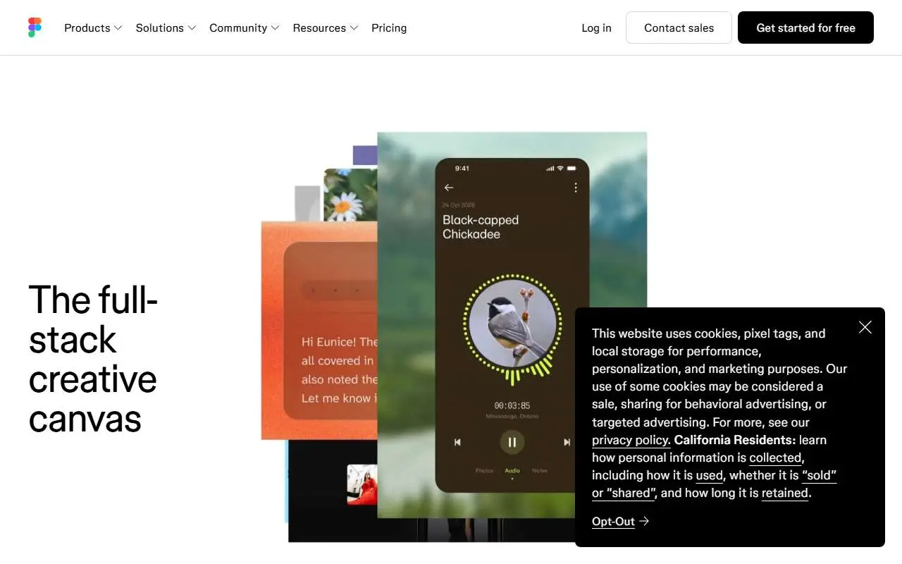 Tampilan website resmi Figma (figma.com)