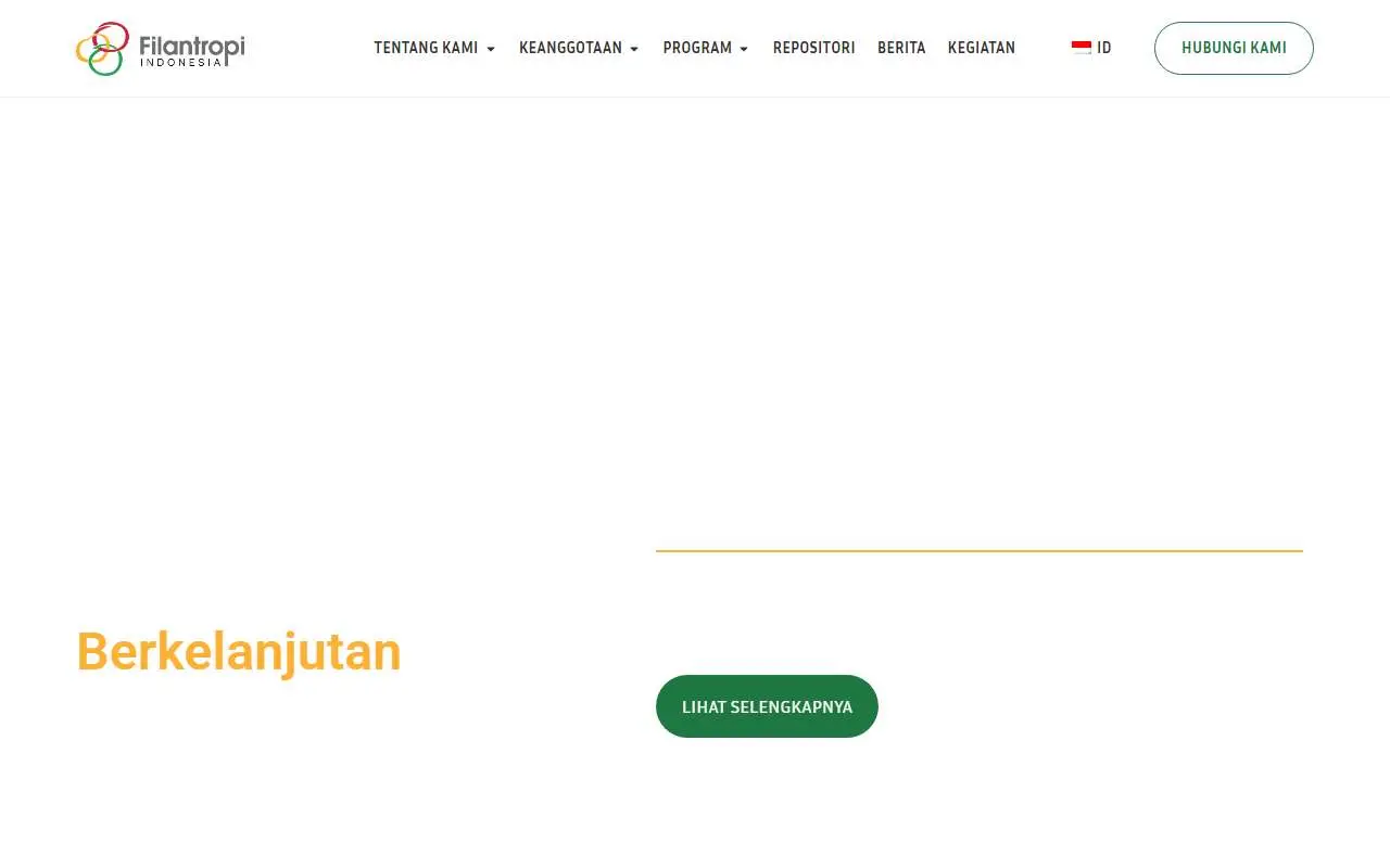 Tampilan website resmi Filantropi Indonesia (filantropi.or.id)