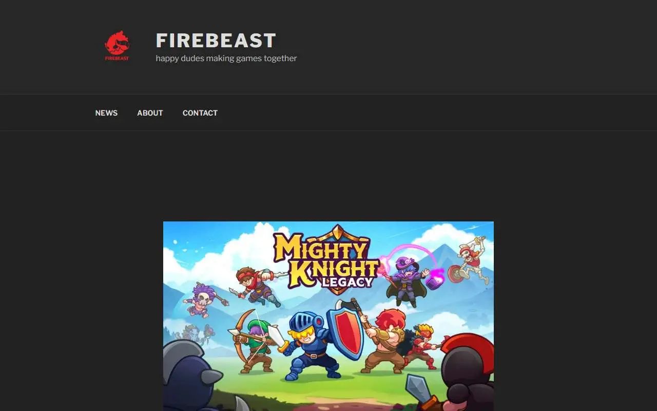 Tampilan website resmi Firebeast (firebeaststudio.com)