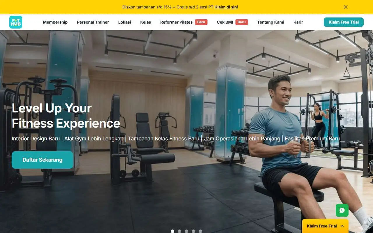 Tampilan website resmi Fit Hub (fithub.id)
