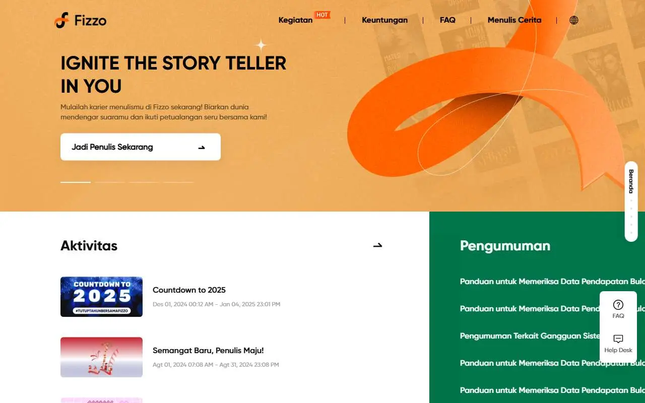Tampilan website resmi Fizzo (fizzo.org)