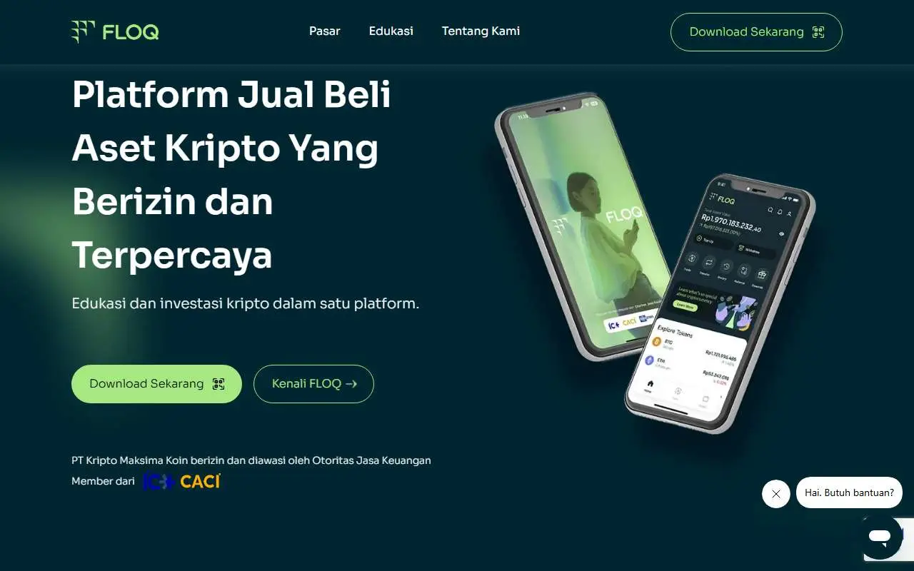 Tampilan website resmi Floq (floq.co.id)
