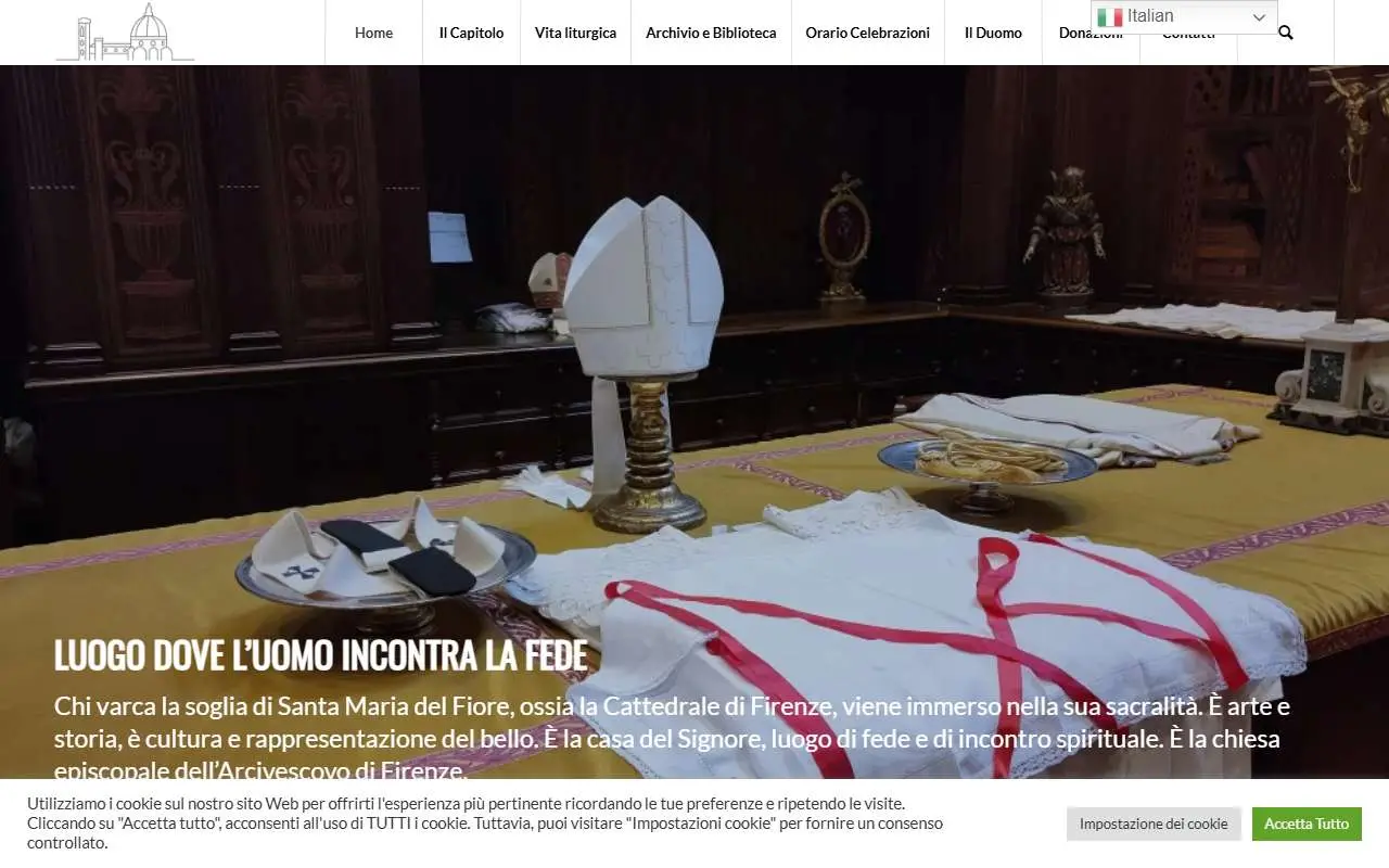 Tampilan website resmi Florence Cathedral (duomofirenze.it)