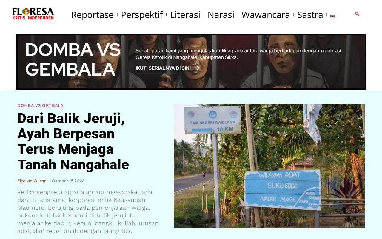 Tampilan website resmi Floresa (floresa.co)