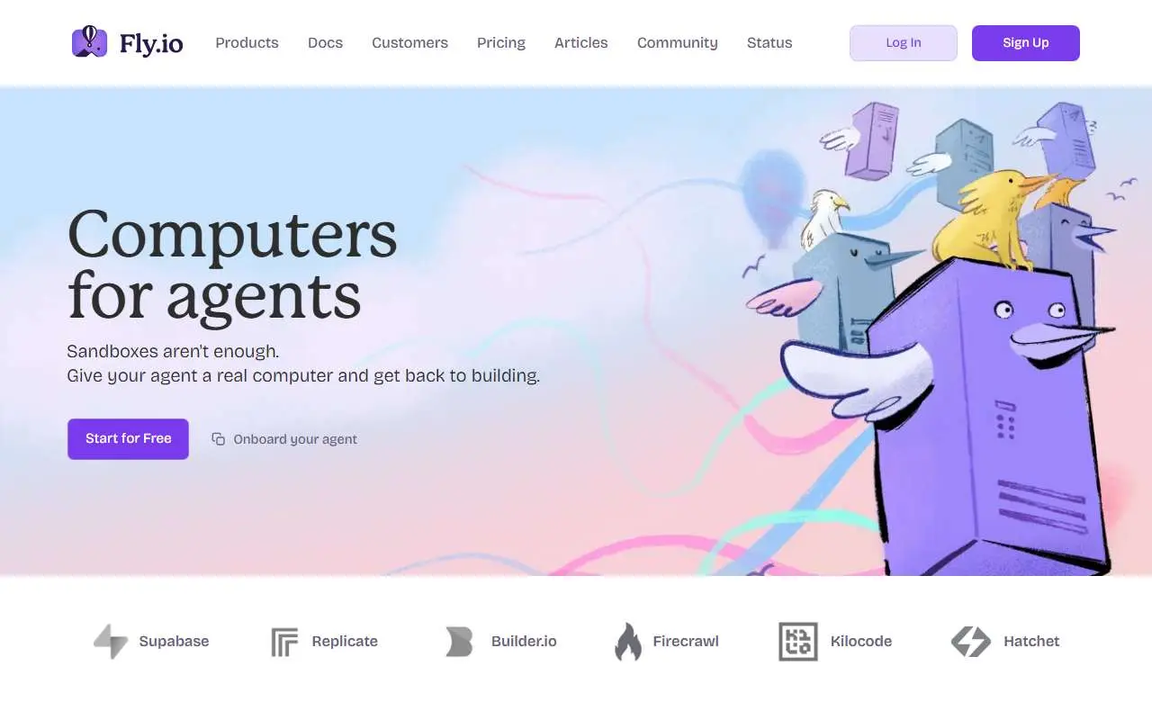 Tampilan website resmi Fly.io (fly.io)
