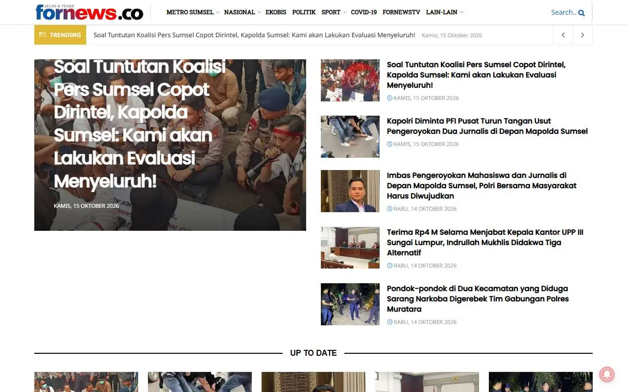Tampilan website resmi Fornews (fornews.co)