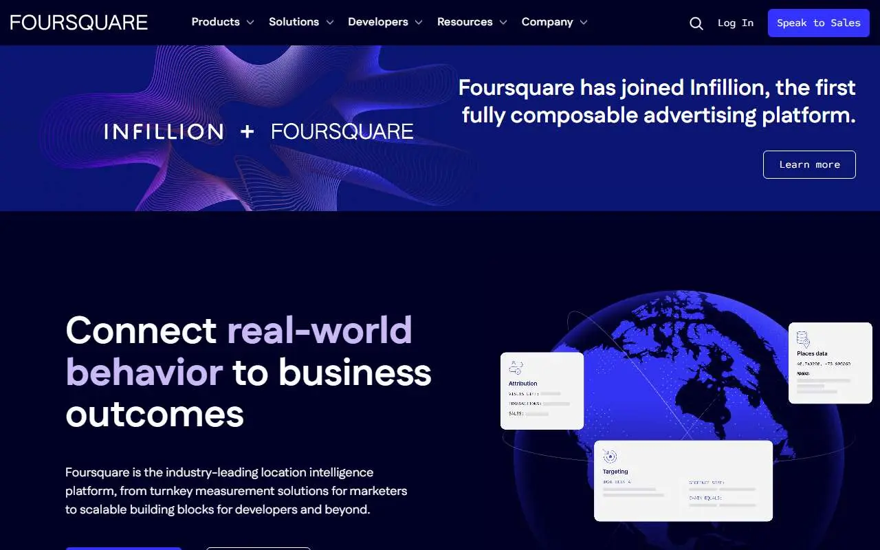 Tampilan website resmi Foursquare (foursquare.com)