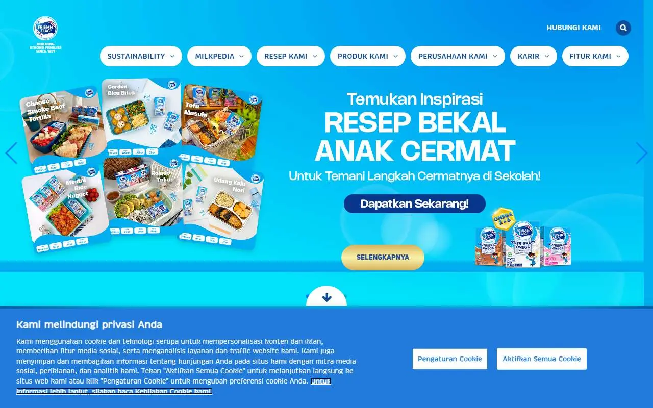Tampilan website resmi Frisian Flag Indonesia (frisianflag.com)