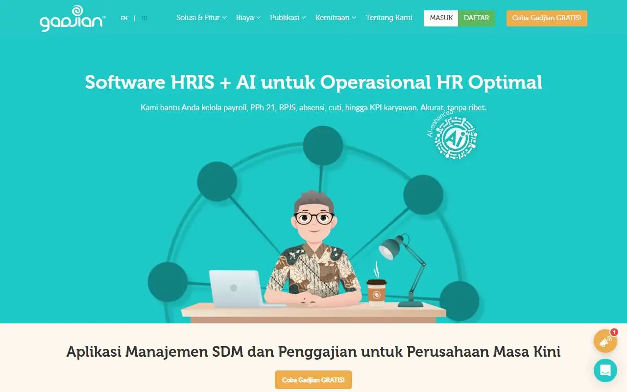 Tampilan website resmi Gadjian (gadjian.com)