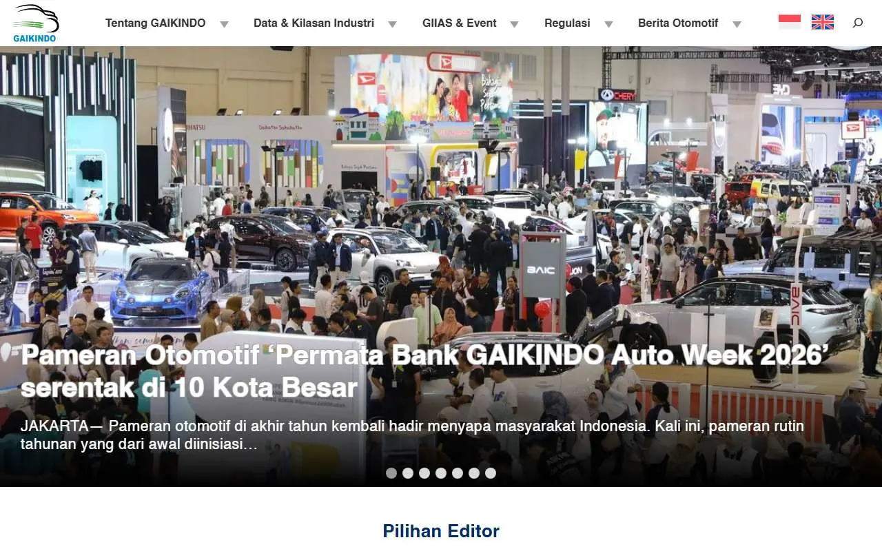 Tampilan website resmi Gaikindo (gaikindo.or.id)