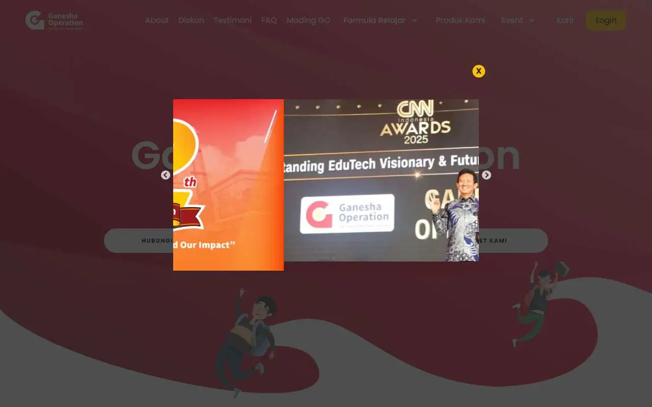 Tampilan website resmi Ganesha Operation (ganeshaoperation.com)