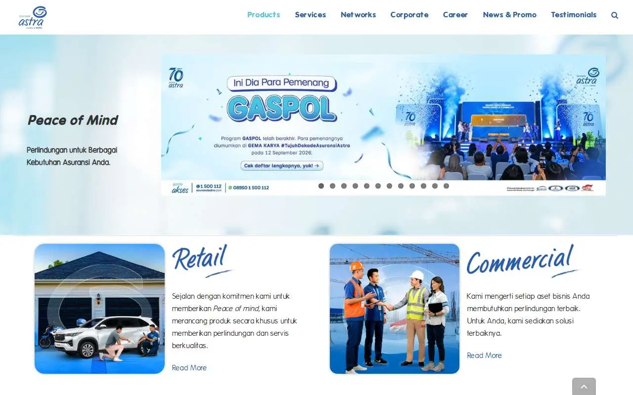 Tampilan website resmi Asuransi Astra (asuransiastra.com)