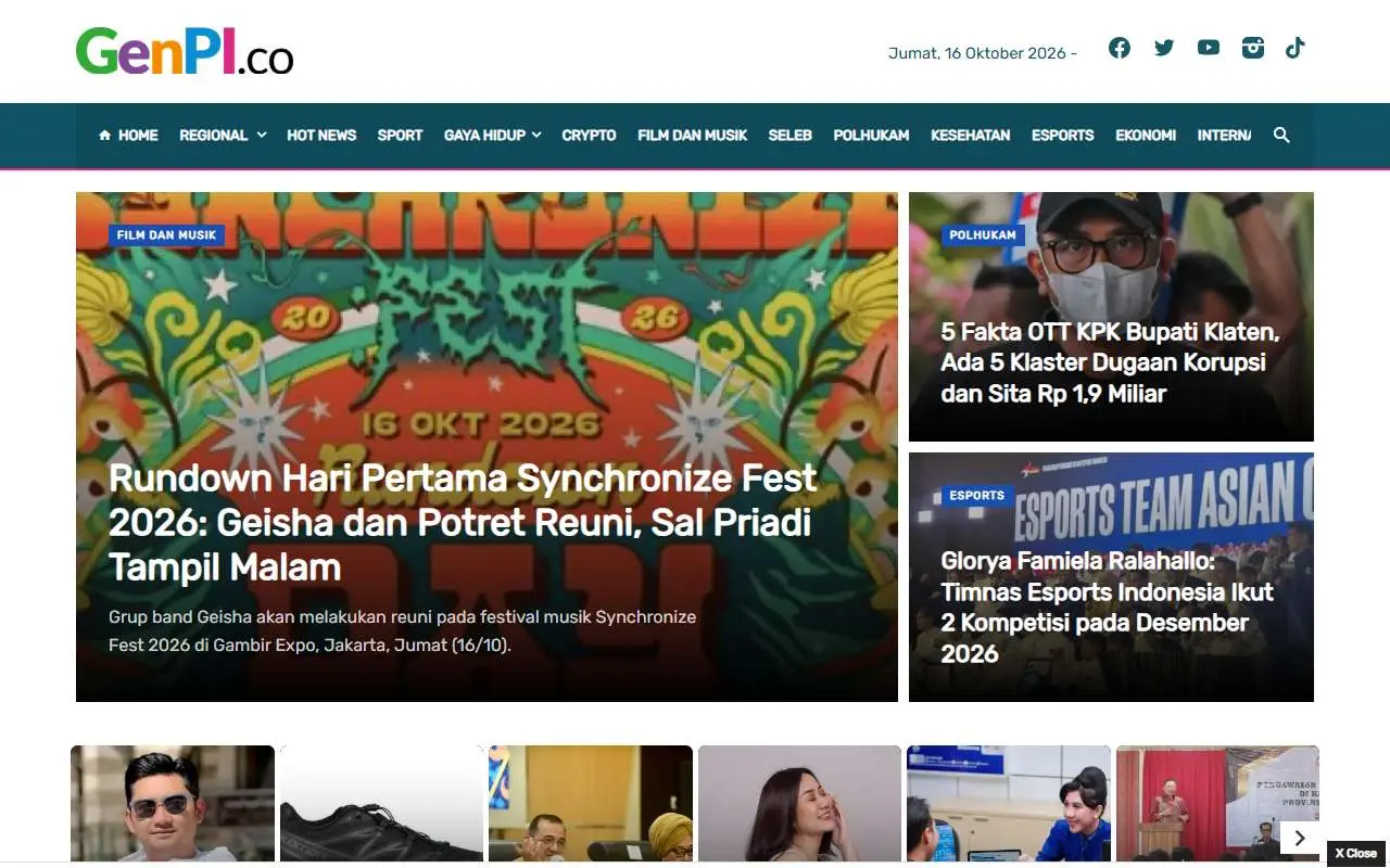 Tampilan website resmi Gen PI (genpi.co)