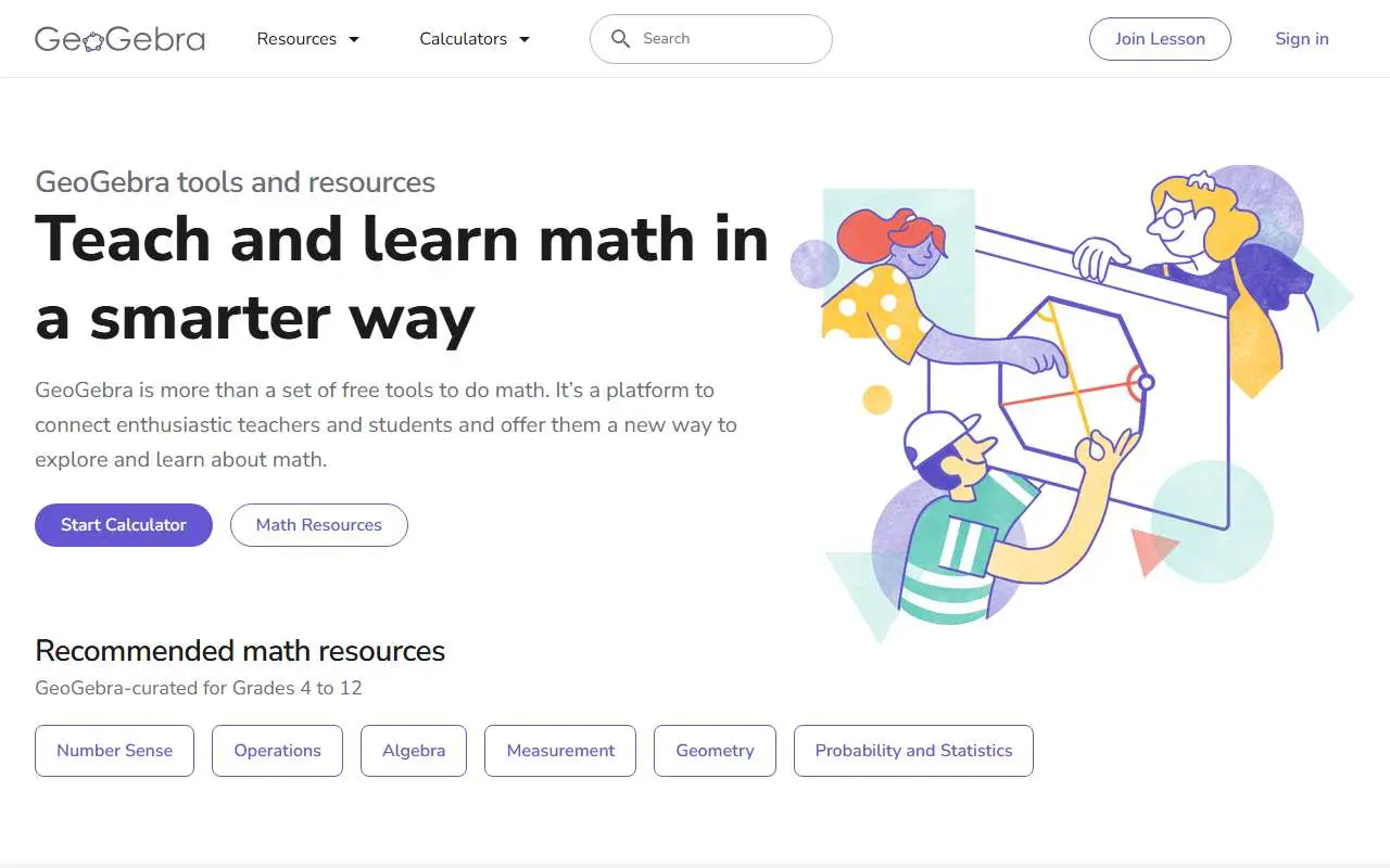Tampilan website resmi GeoGebra (geogebra.org)
